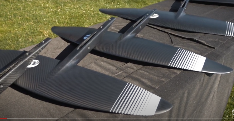 Green Hat Kiteboarding-Wing Foil Foil Clearance Collection-Cabrinha Fusion X-Series Front Wings on a Table