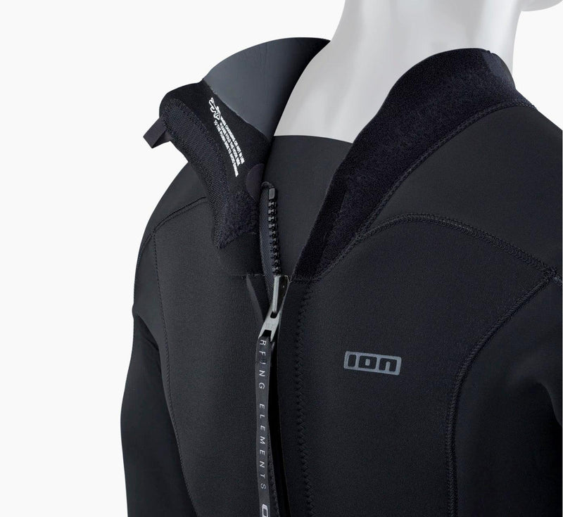 Load image into Gallery viewer, Green Hat Kiteboarding-2023 Ion Element 4/3 Back-Zip Wetsuit-BLK-Close Up View of Back Zip