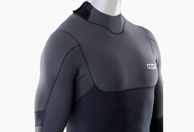 Load image into Gallery viewer, Green Hat Kiteboarding-2023_Ion_Seek_Amp_5_4_Back-Zip_Wetsuit-Grey/Blk-Chest View