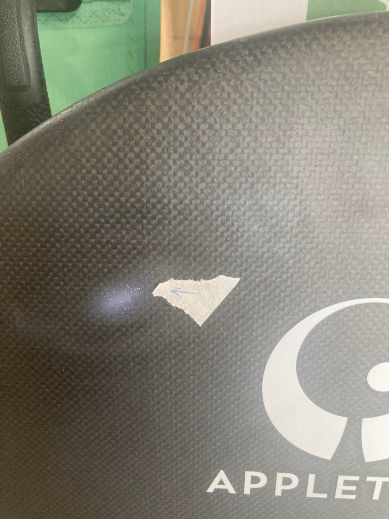 Load image into Gallery viewer, Green Hat Kiteboarding-2024 Appletree Jazz 4'9 USED-Close Up View of Repair #1