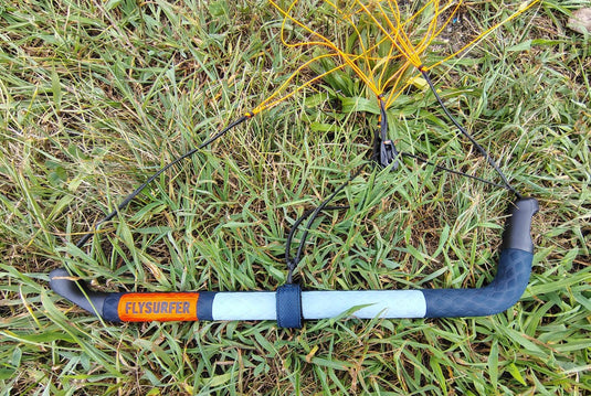 Green Hat Kiteboarding-2025 Flysurfer POW 4m USED-Close Up of Left Side of Bar