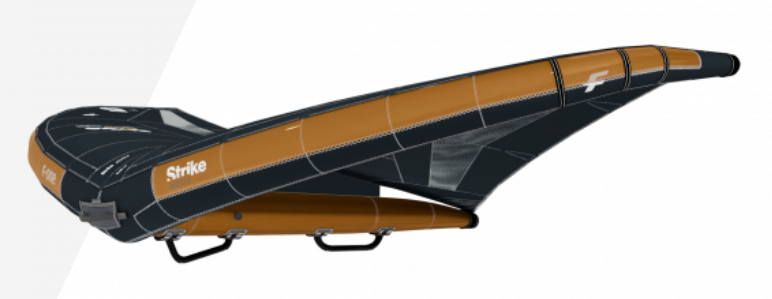 Load image into Gallery viewer, Green Hat Kiteboarding 2025 F-One Strike V5 Aluula Wing-Onyx- Hard Handles-Leading Edge Front Left Side View