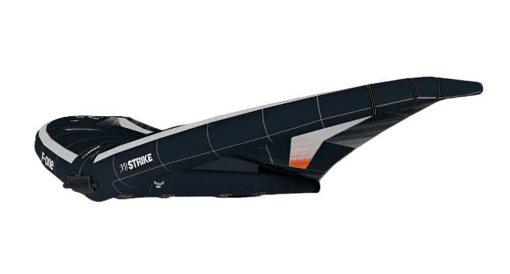 Load image into Gallery viewer, Green Hat Kiteboarding-2025 F-One Strike V5-Onyx/Flame-Leading Edge Front Left View