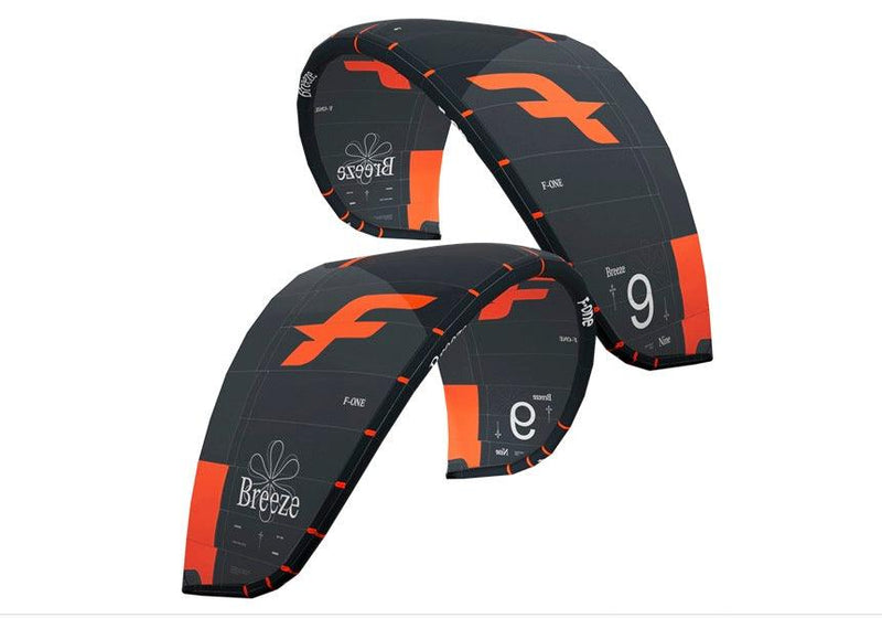 Load image into Gallery viewer, Green Hat Kiteboarding-2025 F-One Breeze V5 Kite-Onyx/Flame-Leading Edge Front Left and Right View