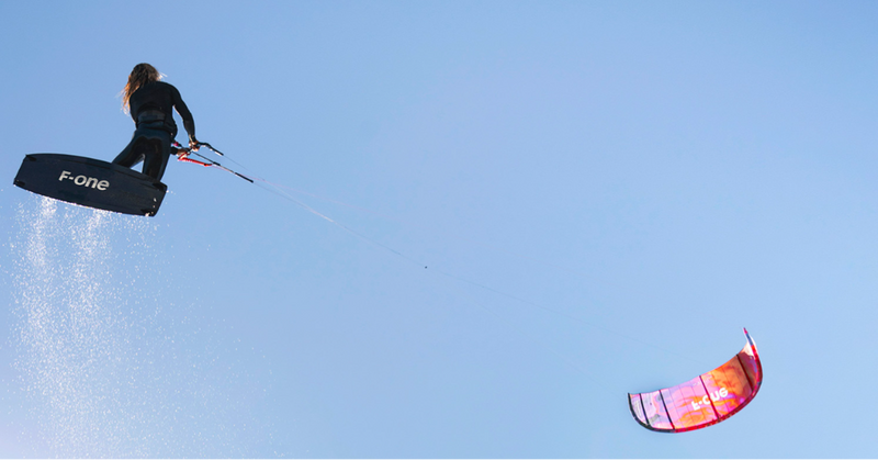 Load image into Gallery viewer, Green Hat Kiteboarding-2025 F-One Trigger V2 by Brainchild Kiteboarding Kite-Action Shot