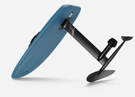 Green Hat Kiteboarding-2025 Lift5 4'9 or 5'4  Steel Blue-View with Foil Attached Rear View