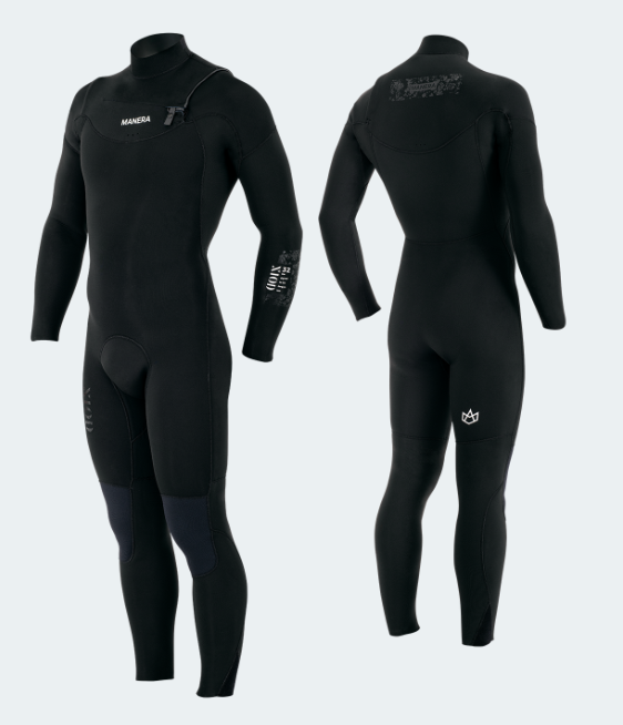Load image into Gallery viewer, Green Hat Kiteboarding-2026 Manera X10D 3/2 Wetsuit FZ-Front and Back Views