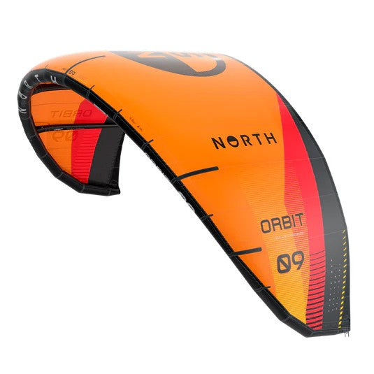 Load image into Gallery viewer, Green Hat Kiteboarding-2026 North Orbit Kite-Orange-Right Leading Edge View