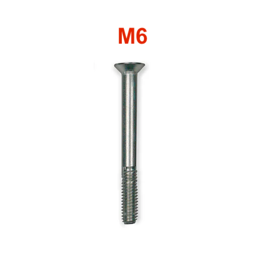 Load image into Gallery viewer, A single silver metal M6 screw shown vertically on a plain white background, with the text 'M6' in red above it.