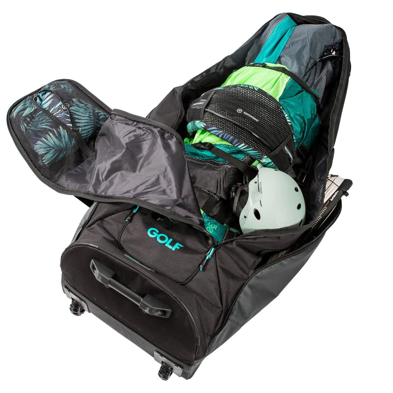 Load image into Gallery viewer, Green Hat Kiteboarding-Ride Engine Driver Golf Bag-Bag Full of Kite Gear View