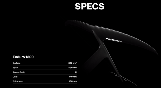 Green Hat Kiteboarding-AFS Enduro 1300 FW Specs Chart
