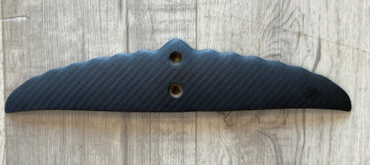 Green Hat Kiteboarding-AFS Silk Stab USED-Black 142 Stab with 'AFS'  branding on a wooden surface-Bottom View