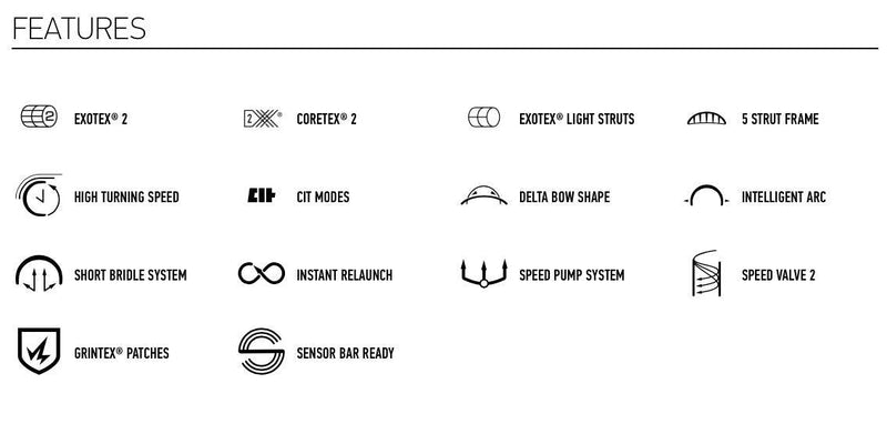 Load image into Gallery viewer, Core XR8 Kiteboarding Kite Features