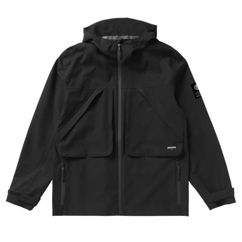 Load image into Gallery viewer, Green Hat Kiteboarding-Mystic DTS Rain Jacket-Black-Front View