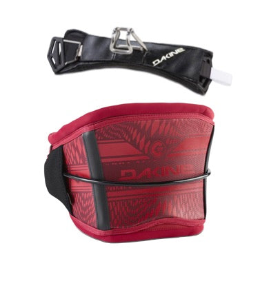 Load image into Gallery viewer, Green Hat Kiteboarding-Dakine C2 Deep Crimson Waist Harness with Control Bar on a White Background