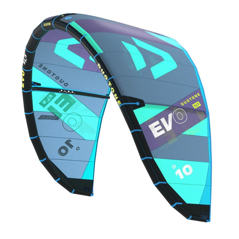 Load image into Gallery viewer, Green Hat Kiteboarding-2024 Duotone 10m Evo SLS Blue/Mint Color-Leading Edge Left View