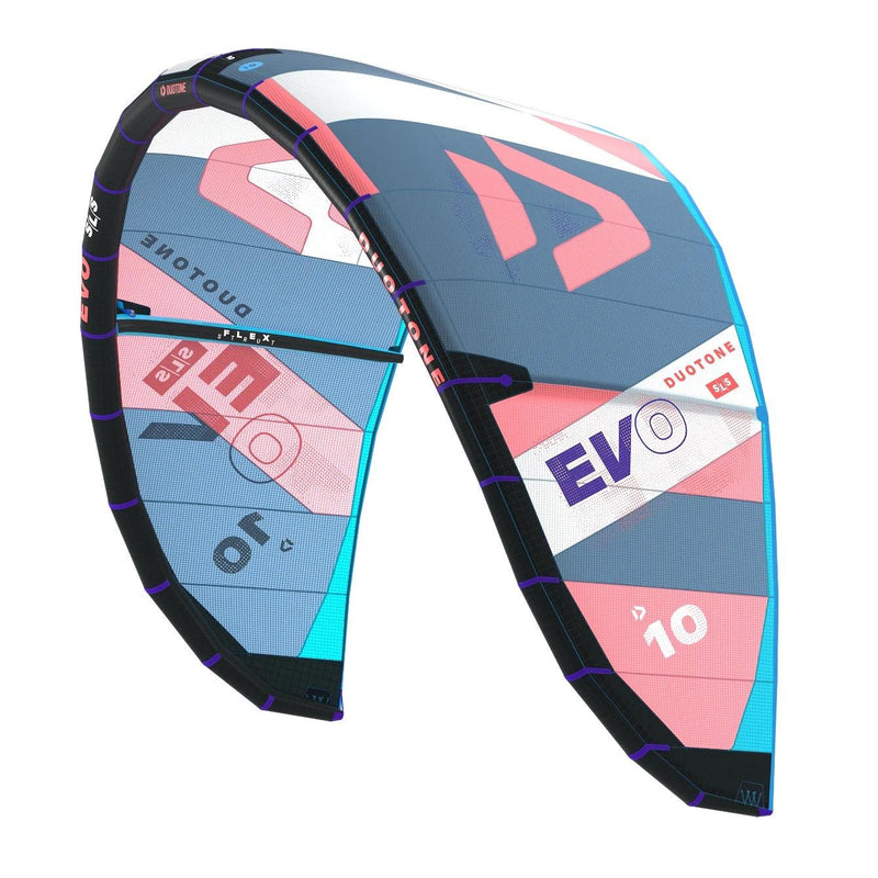 Load image into Gallery viewer, Green Hat Kiteboarding-2024 Duotone 10m Evo SLS Coral/Blue Color-Leading Edge Left View