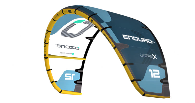 Load image into Gallery viewer, Green Hat Kiteboarding-Ozone Enduro V5 Ultra-X-Blue-Left Leading Edge View