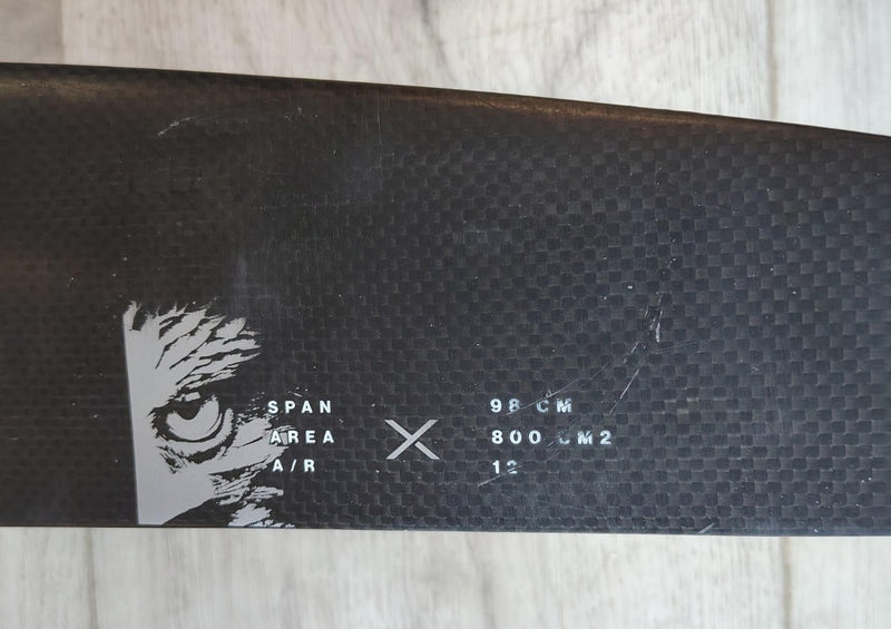 Load image into Gallery viewer, Green Hat Kiteboarding-F-One Eagle X800 Full Foil-Eagle X 800 Foil with 85cm HM Mast-Top View of Front Wing Specs