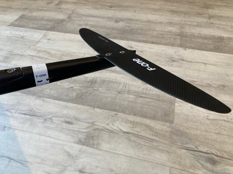 Load image into Gallery viewer, Green Hat Kiteboarding-F-One 1900 Jam Foil Plane USED-Bottom View of XXS Fuse and DW210 Stab