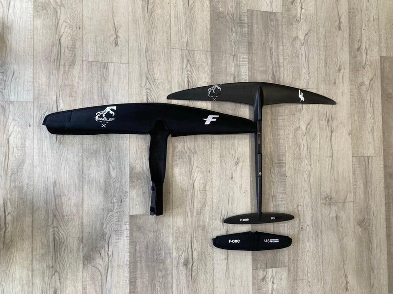 Load image into Gallery viewer, Green Hat Kiteboarding-F-One Eagle X 600 UHM | 145 Downwind Stab | XS Fuse Carbon Foil Plane wt Covers USED-Top View