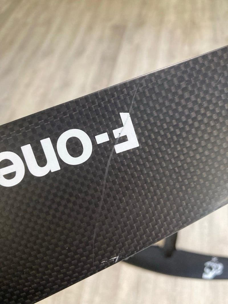 Load image into Gallery viewer, Green Hat Kiteboarding-F-One Eagle X 600 UHM | 145 Downwind Stab | XS Fuse Carbon Foil Plane wt Covers USED-Close up View FW Scratch