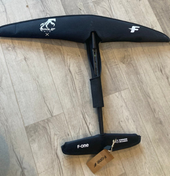 Load image into Gallery viewer, Green Hat Kiteboarding-F-One Eagle X 700 UHM Carbon Plane USED-Top View of Plane in Covers