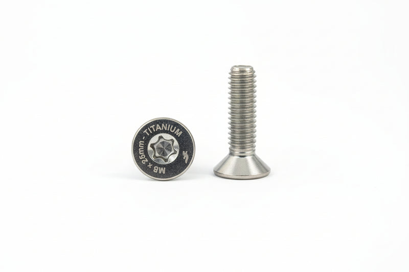 Load image into Gallery viewer, 2 F-One Titanium Screws on a white surface