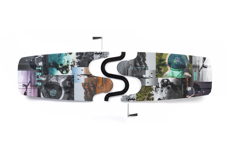 Load image into Gallery viewer, Green Hat Kiteboarding-Product-Flysurfer With Bindings-Top View Of Board Split in 2