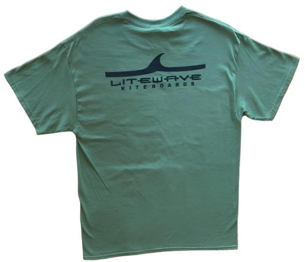 Load image into Gallery viewer, Green Hat Kiteboarding-Litewave T Shirt-Green-Back