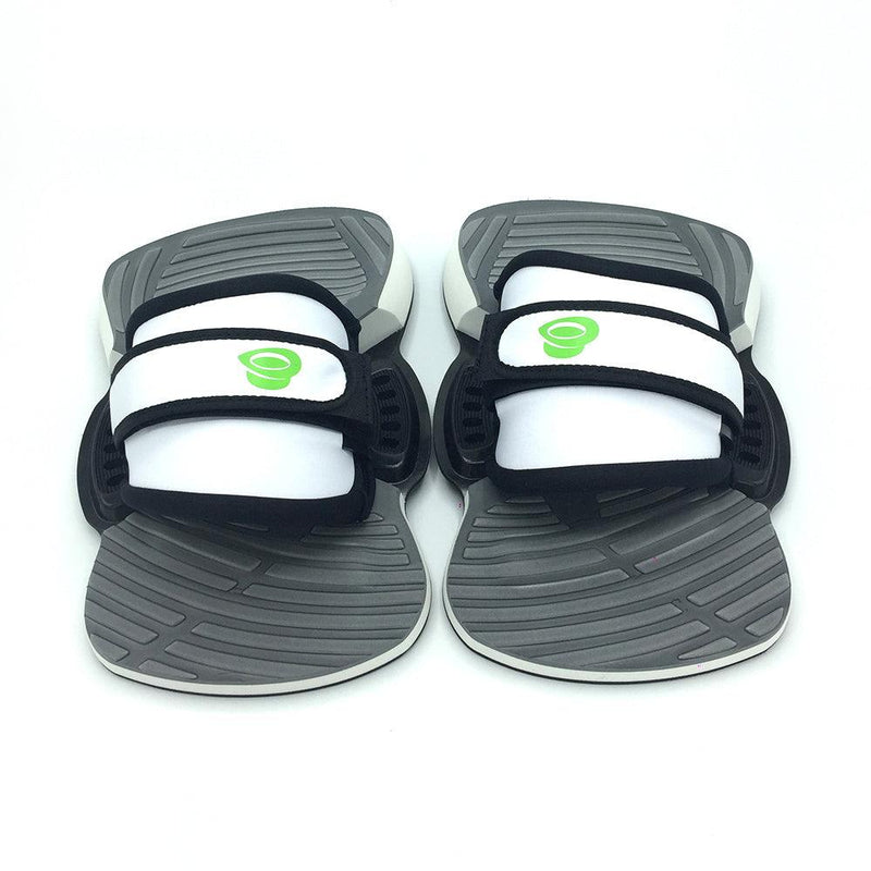 Load image into Gallery viewer, Green Hat kiteboarding White/Grey 1S Bindings