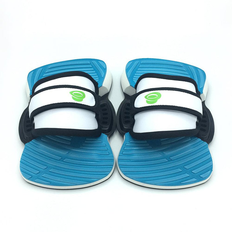 Load image into Gallery viewer, Green Hat kiteboarding White/Blue 1S Bindings