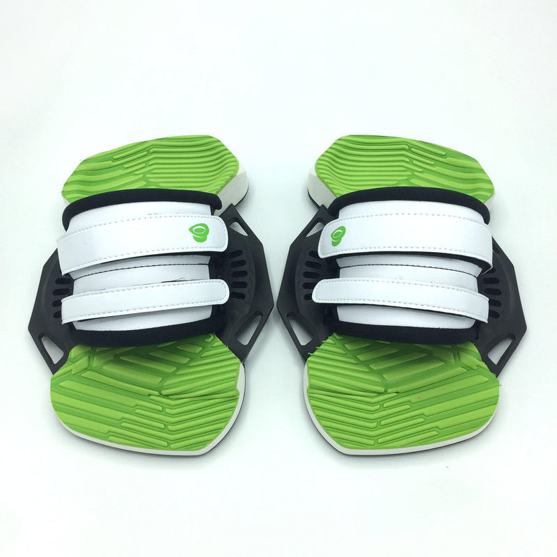 Load image into Gallery viewer, Green Hat Kiteboarding White/Green 2S Bindings