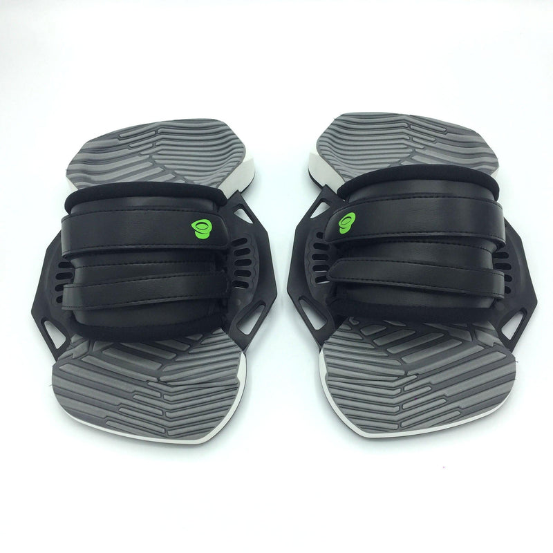 Load image into Gallery viewer, Green Hat Kiteboarding Black/Grey 2S Bindings