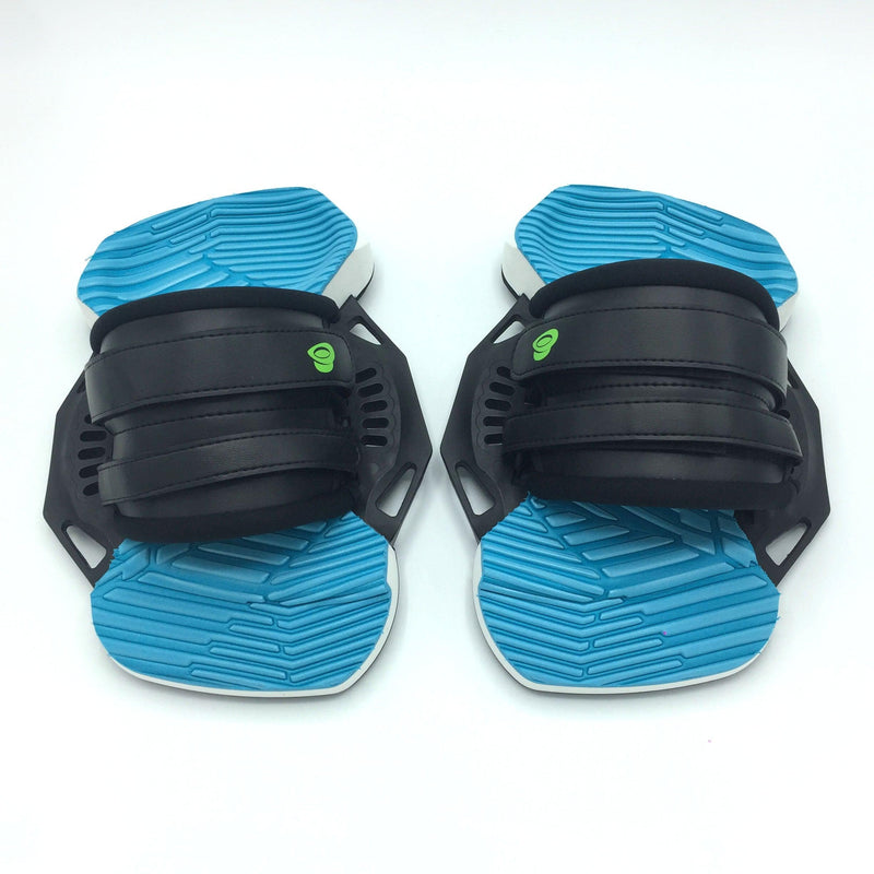 Load image into Gallery viewer, Green Hat Kiteboarding Black/Blue 2S Bindings