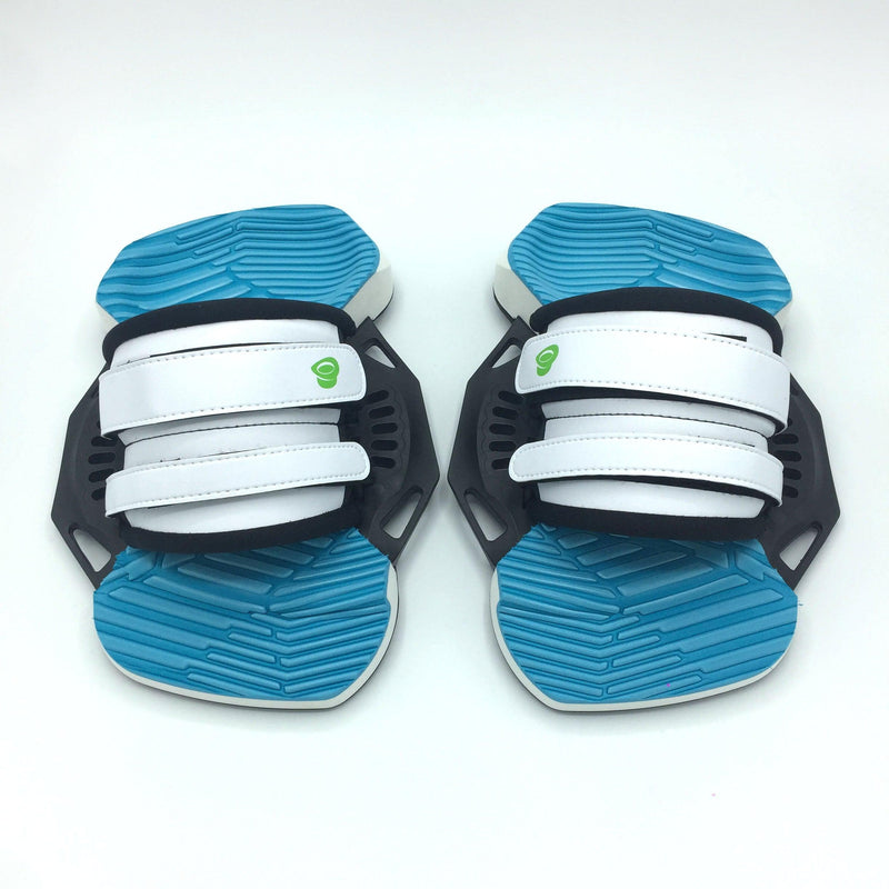 Load image into Gallery viewer, Green Hat Kiteboarding White/Blue 2S Bindings