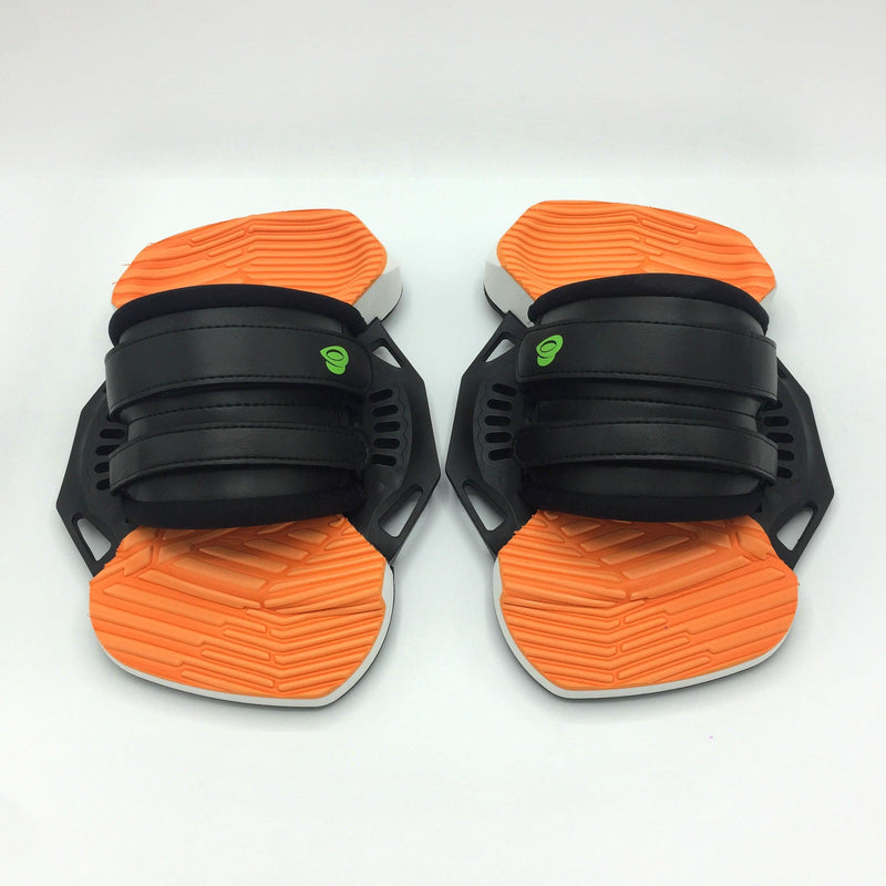 Load image into Gallery viewer, Green Hat Kiteboarding Black/Orange 2S Bindings