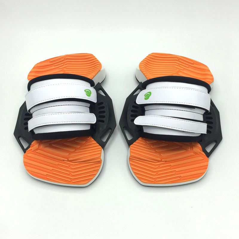 Load image into Gallery viewer, Green Hat Kiteboarding White/Orange 2S Bindings
