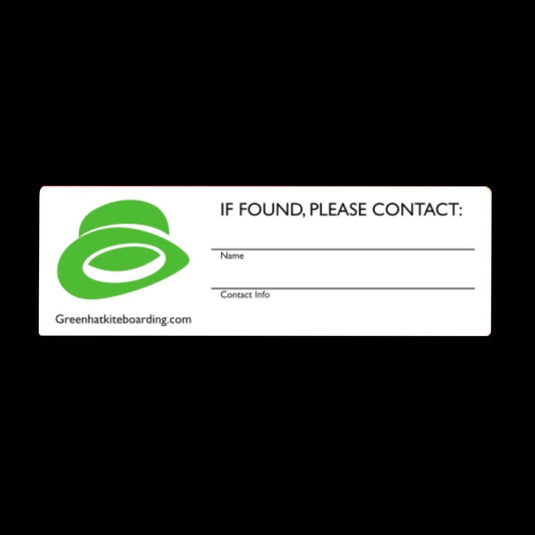 Green Hat Kiteboarding Contact Sticker