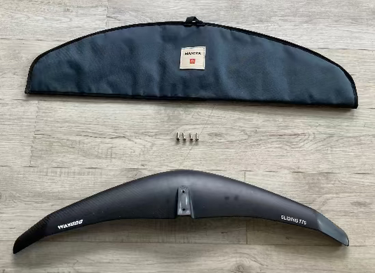 Green Hat Kiteboarding-Gliding 776 Waydoo Flyer One+ Front Wing USED-Top View of FW and Manera Cover