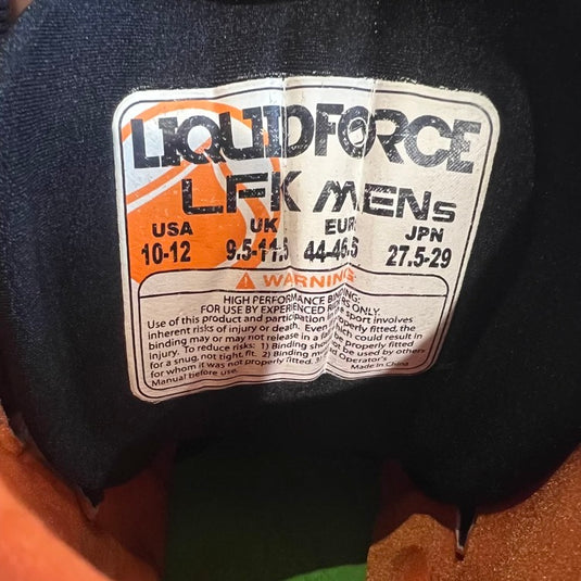 Liquid Force LFK Boots Men's Size 10/12 USED