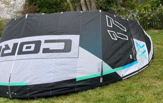 Green Hat Kiteboarding-Core XR8 17m Kite USED-Leading Edge Right Wing Tip View