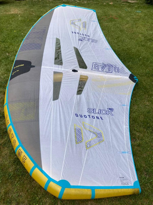 Load image into Gallery viewer, Green Hat Kiteboarding-Duotone Unit D/LAB Wing 6.5M USED-Leading Edge Left Wing Tip Top View