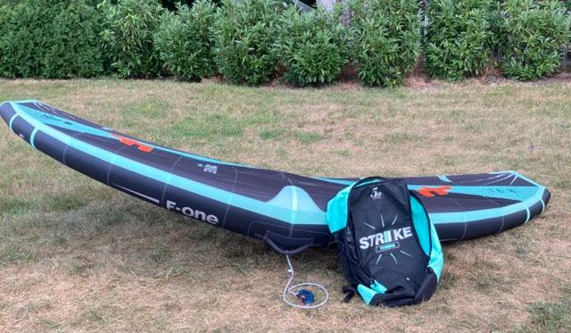 Load image into Gallery viewer, Green Hat Kiteboarding-F-One Strike V3 Wing USED-Leading Edge View with Bag