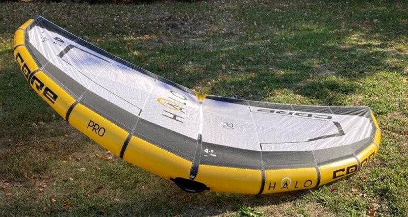 Load image into Gallery viewer, Green Hat Kiteboarding-4m Core Halo Pro Wing USED-Leading Edge Top View Without Bag