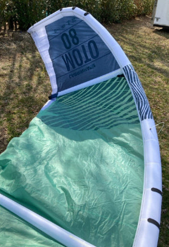 Load image into Gallery viewer, Green Hat Kiteboarding-2022 Cabrinha Moto USED-Inside Left Wing Tip View