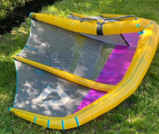 Green Hat Kiteboarding-2025 Duotone Ventis DLAB 8m USED-Right Wing Tip Bottom View