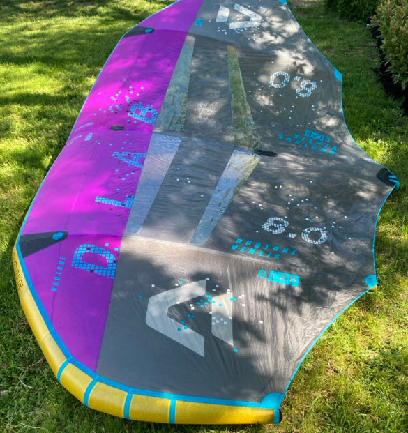 Load image into Gallery viewer, Green Hat Kiteboarding-2025 Duotone Ventis DLAB 8m USED-Right Wing Tip Top View