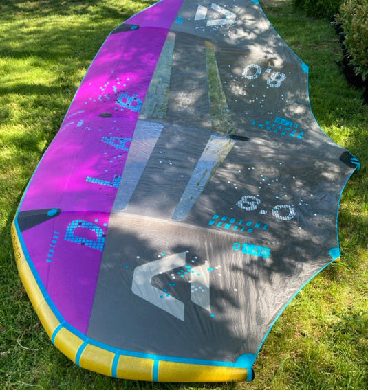 Green Hat Kiteboarding-2025 Duotone Ventis DLAB 8m USED-Right Wing Tip Top View