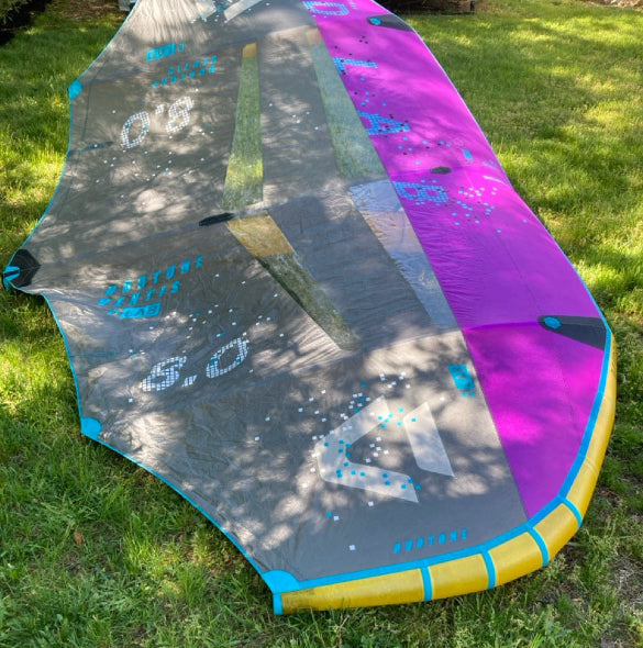Load image into Gallery viewer, Green Hat Kiteboarding-2025 Duotone Ventis DLAB 8m USED-Left Wing Tip Top View